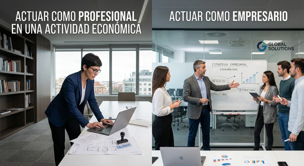 Diferencia entre profesional y empresario